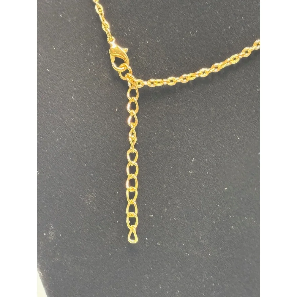 Necklace Gold Tone Flamingo Statement Pendant 32 inch Extra‎ Long